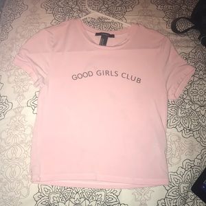 forever 21 cute pink tee shirt/crop top